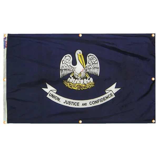 Louisiana Flag with Grommets Along the Edges for Wall Hanging - Image 4