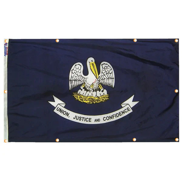 Louisiana Flag with Grommets Along the Edges for Wall Hanging - Image 5