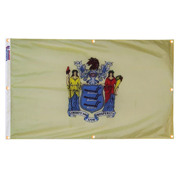 New Jersey Flag with Grommets Along the Edges for Wall Hanging - Image 4